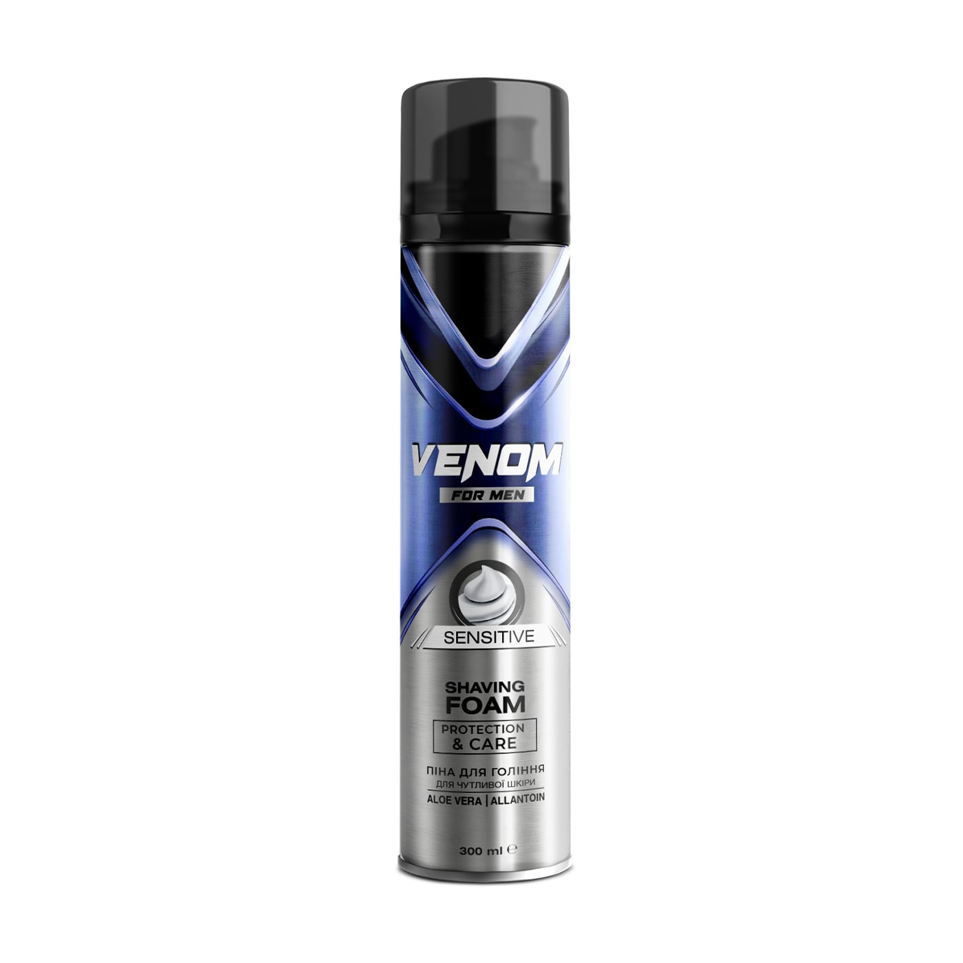 Чоловіча піна для гоління Venom Sensitive Shaving Foam з алое вера та алантоїном, 300 мл